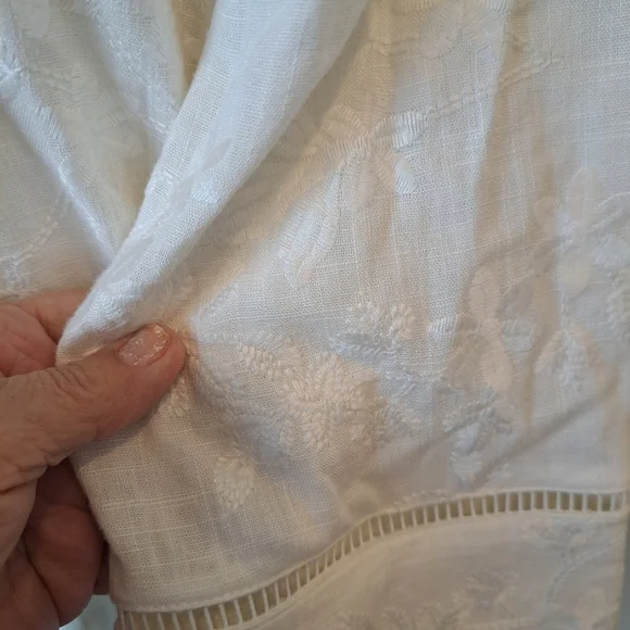 Chico's medium Petite 12-14 jacket rayon linen long snap front drawstrin… - Picture 3 of 7